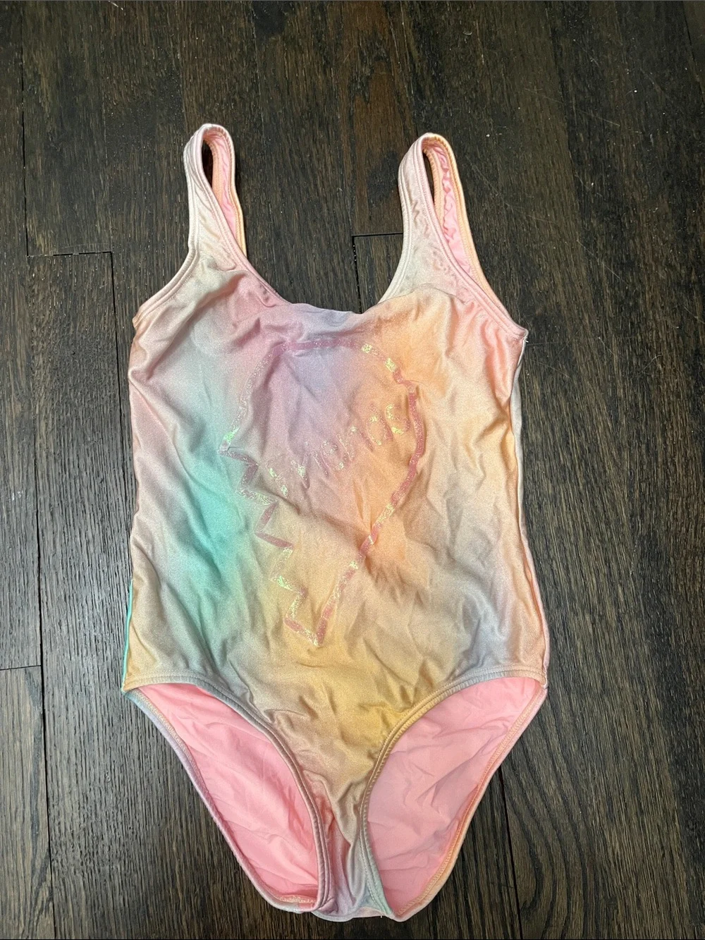 Pilyq “Friends” tie dye Pastel Pink and Shimmery Gold One-Piece